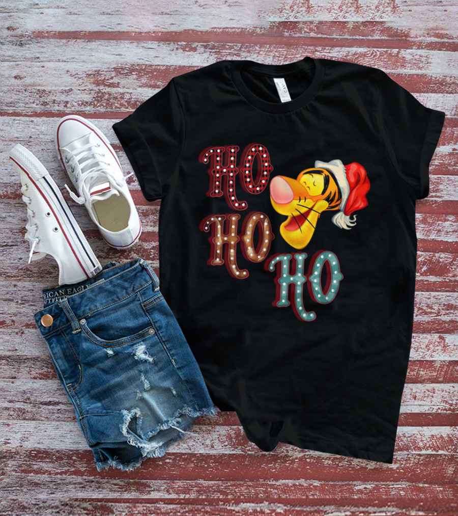 Ho Ho Ho Tigger Christmas Santa Hat T-Shirt