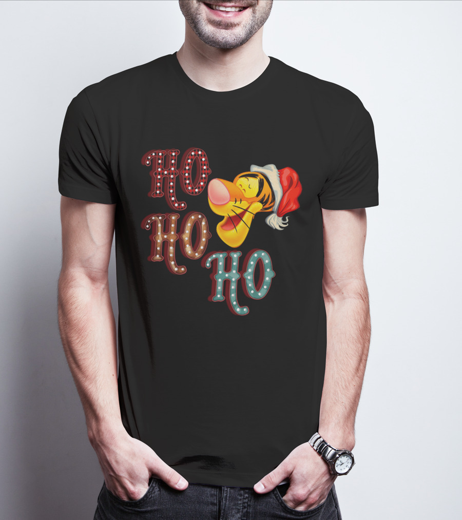 Ho Ho Ho Tigger Christmas Santa Hat T-Shirt