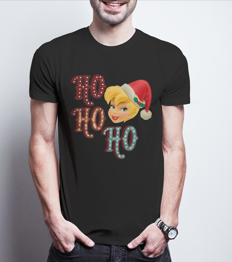 Ho Ho Ho Tinkerbell Santa Hat Christmas T-Shirt