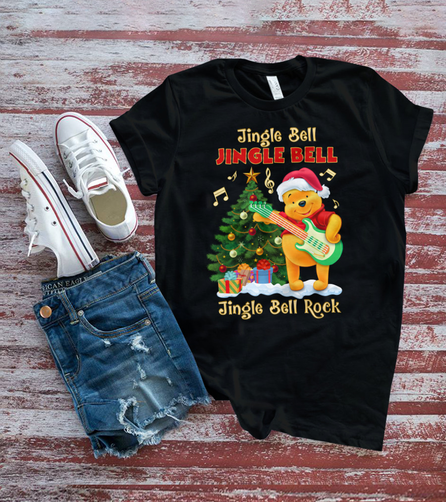 Jingle Bell Jingle Bell Jingle Bell Rock Christmas Pooh T-Shirt