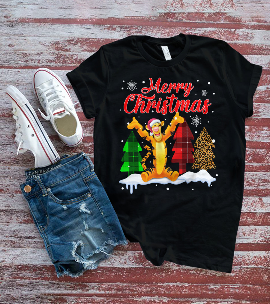 Merry Christmas Tigger Winter Holiday Celebration T-Shirt