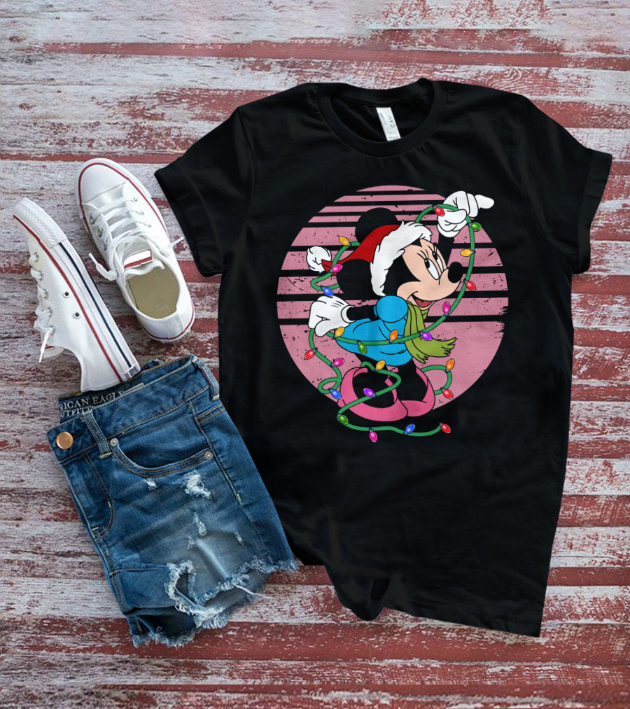 Minnie Mouse Christmas Lights Holiday Fun T-Shirt