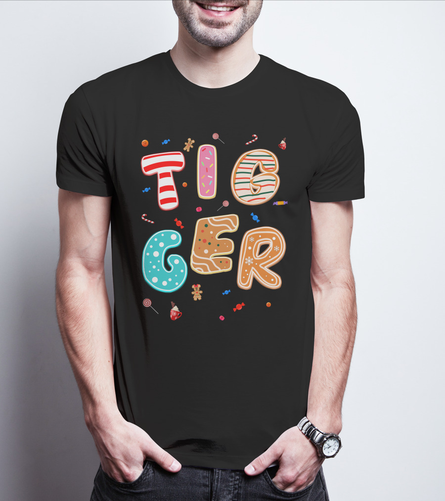 Tigger Candy Cane Gingerbread Christmas Treats T-Shirt