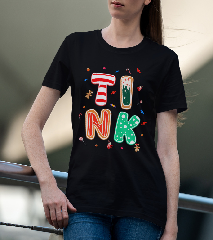 Tink Christmas Candy Gingerbread Holiday Letters T-Shirt