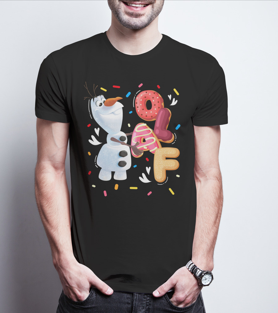 Olaf Doughnut Letters With Colorful Sprinkles Snowman T-Shirt