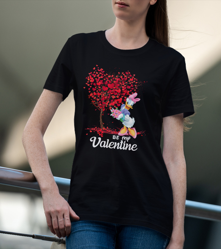 Daisy Duck Be My Valentine Tree Hearts Bouquet T-Shirt