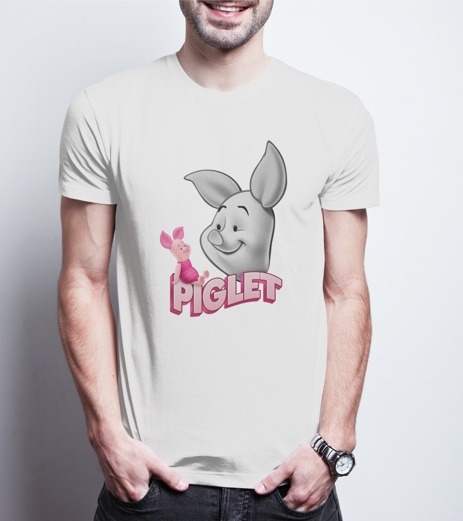Piglet 3D Cartoon Character Design With Smiling Face And Big Ears T-Shirt