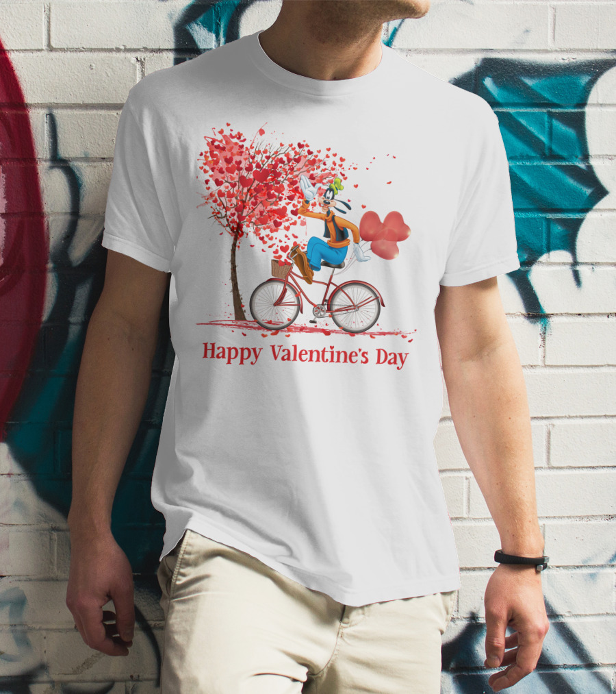 Happy Valentine's Day Goofy Bike Ride T-Shirt