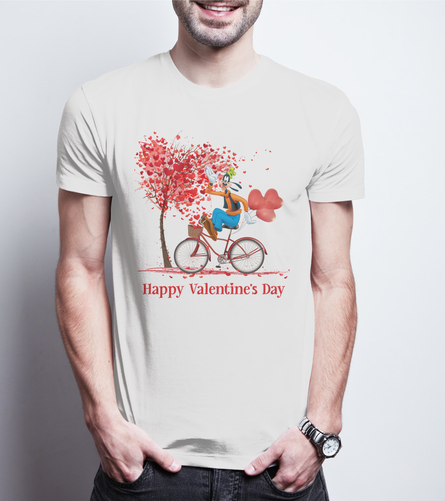 Happy Valentine's Day Goofy Bike Ride T-Shirt