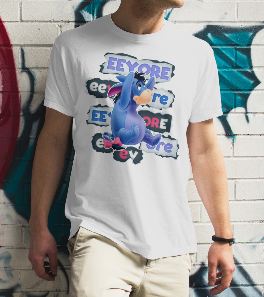 Eeyore Multiple Fonts And Colors Character Collage T-Shirt