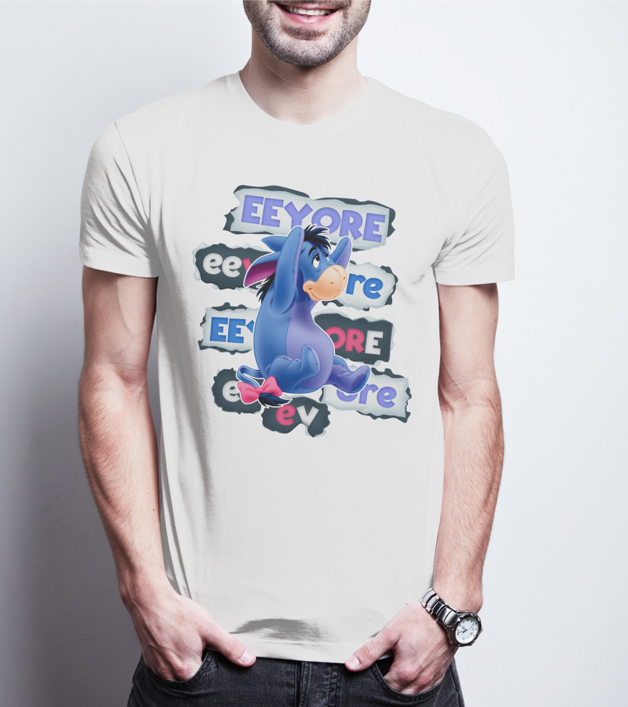 Eeyore Multiple Fonts And Colors Character Collage T-Shirt