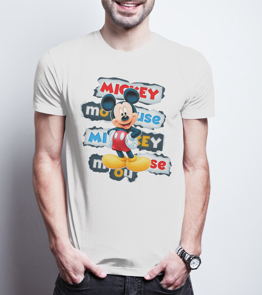 Mickey Mouse Classic Cartoon Character Artwork T-Shirt