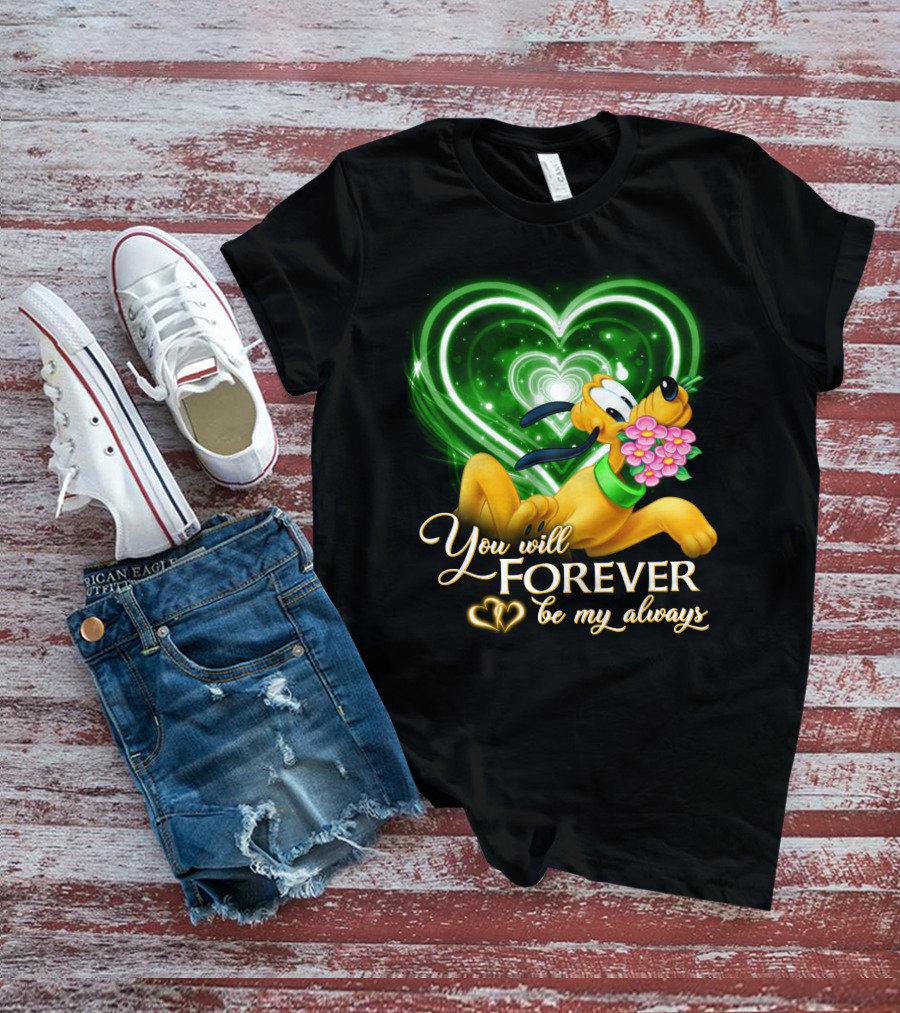 Pluto You Will Forever Be My Always Hearts And Flowers T-Shirt