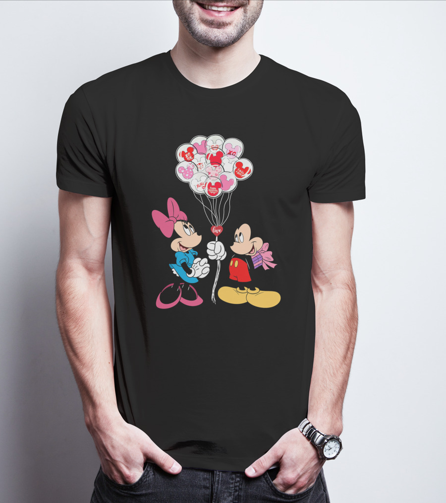 Mickey & Minnie Love Balloons Xo Kiss Me T-Shirt