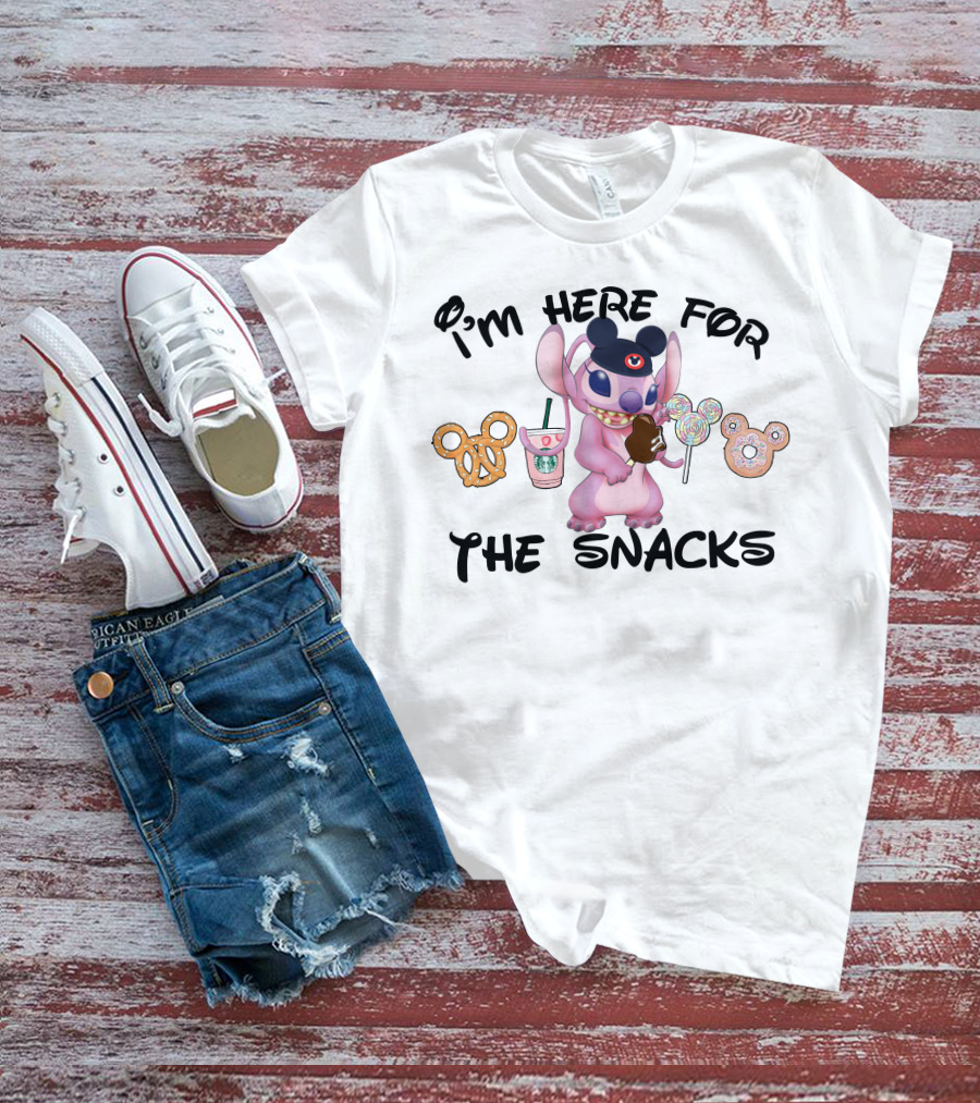 I'm Here For The Snacks Stitch Disney-Inspired Mouse Ears Treats T-Shirt