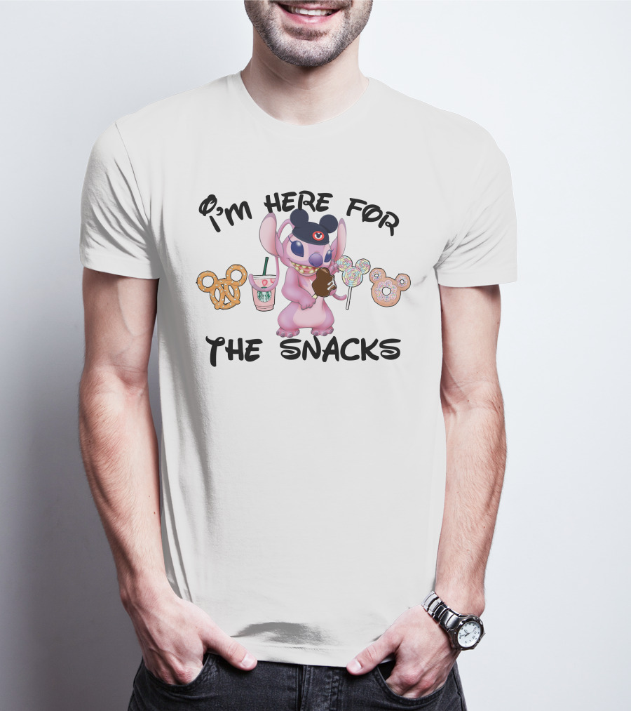 I'm Here For The Snacks Stitch Disney-Inspired Mouse Ears Treats T-Shirt