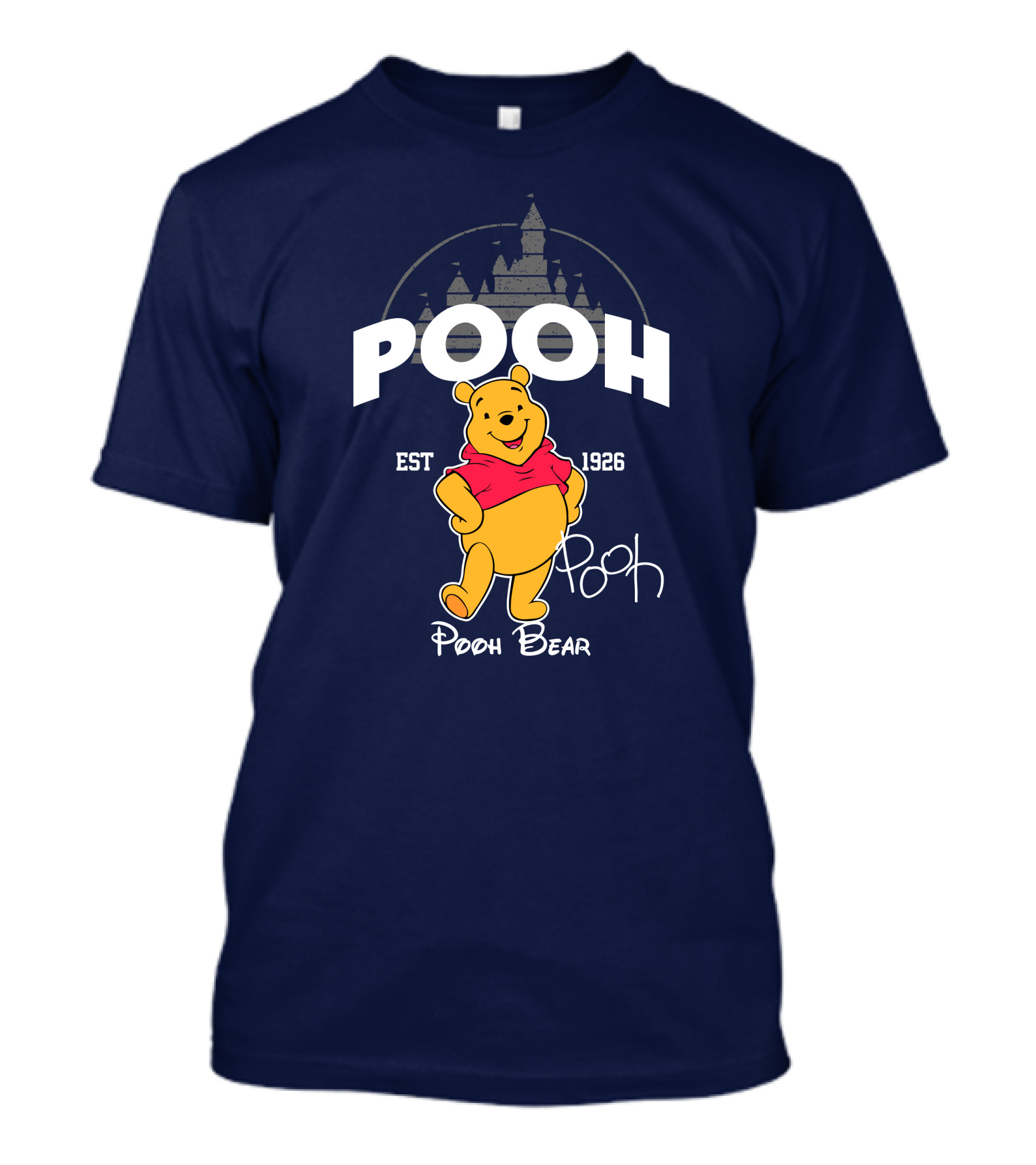 Pooh Bear Est 1926 Castle Backdrop T-Shirt