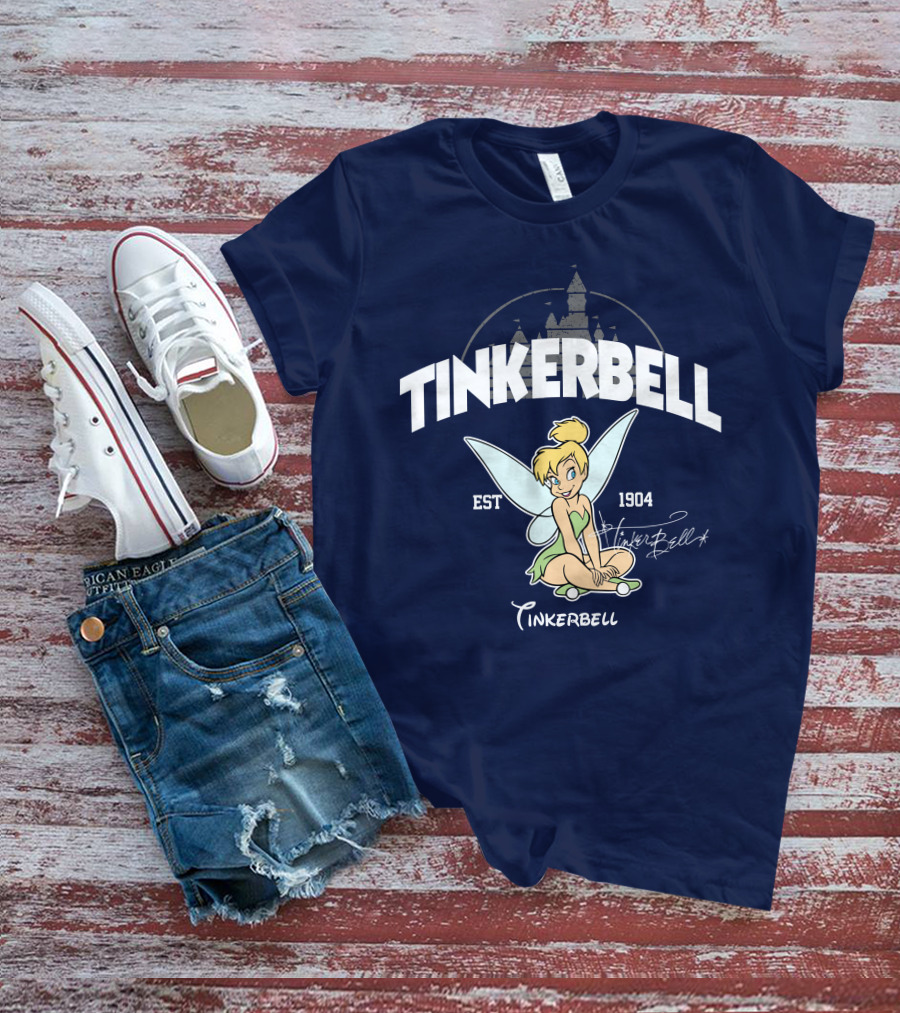 Tinkerbell Est 1904 Castle Background Disney Classic T-Shirt
