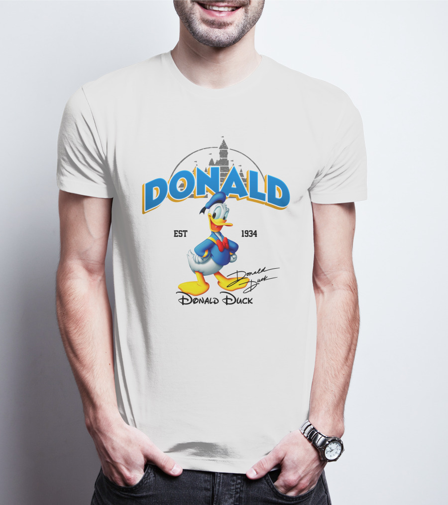 Donald Duck Est 1934 Signature Disney Castle T-Shirt
