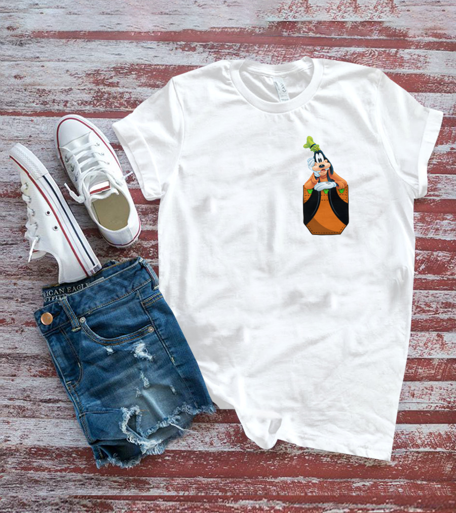 Goofy Disney Character In Pocket Style T-Shirt