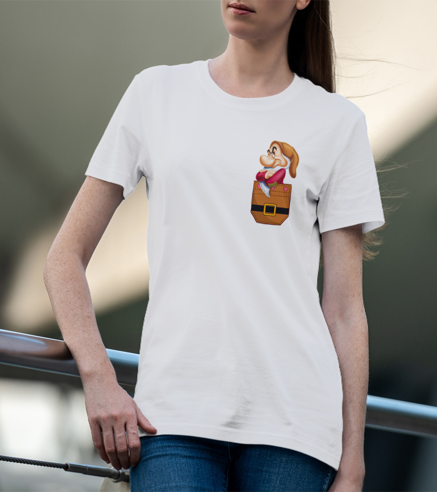 Grumpy Dwarf In Pocket Disney Character T-Shirt