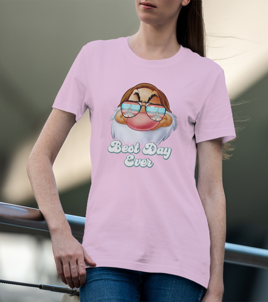 Best Day Ever Grumpy Dwarf Sunglasses Castle Scene T-Shirt