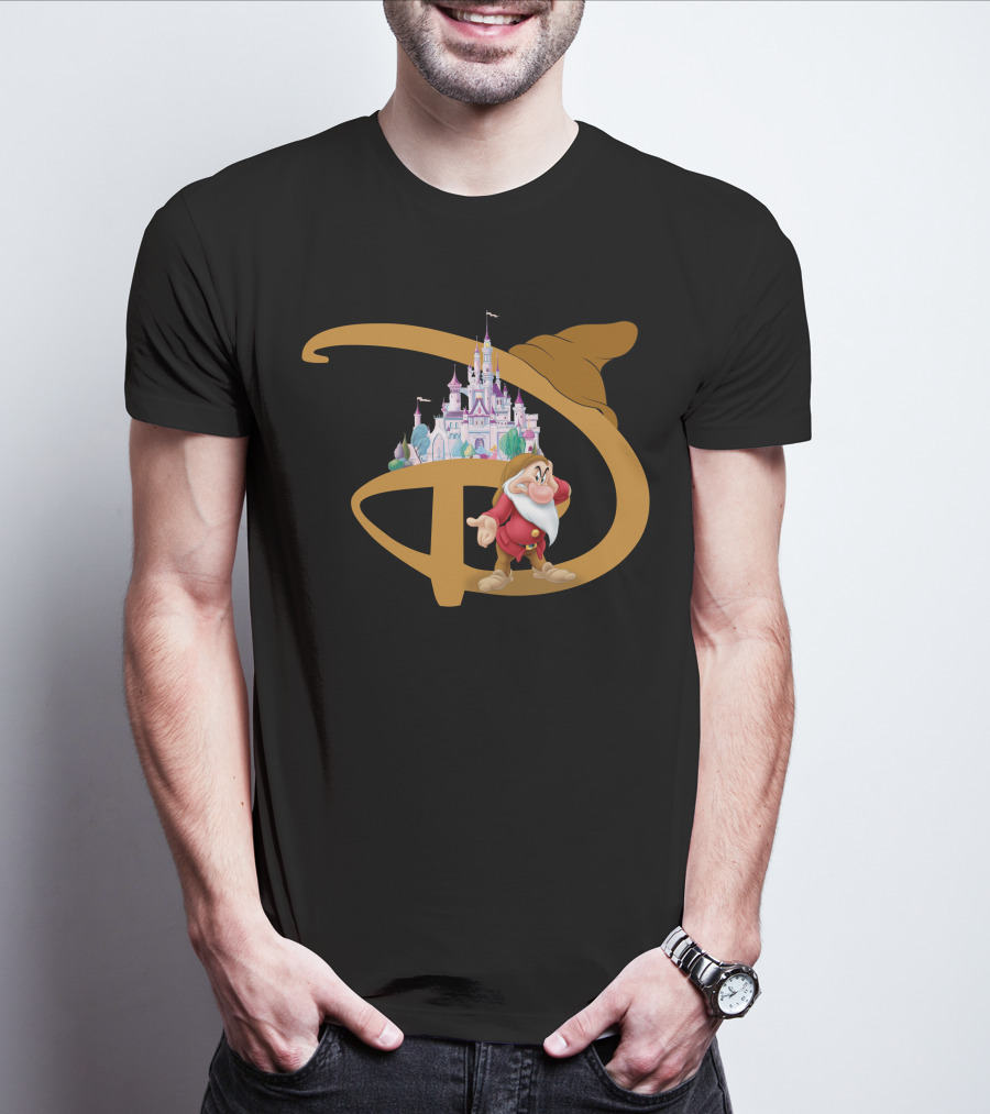 Grumpy With Castle And Character In Fantasy Setting T-Shirt