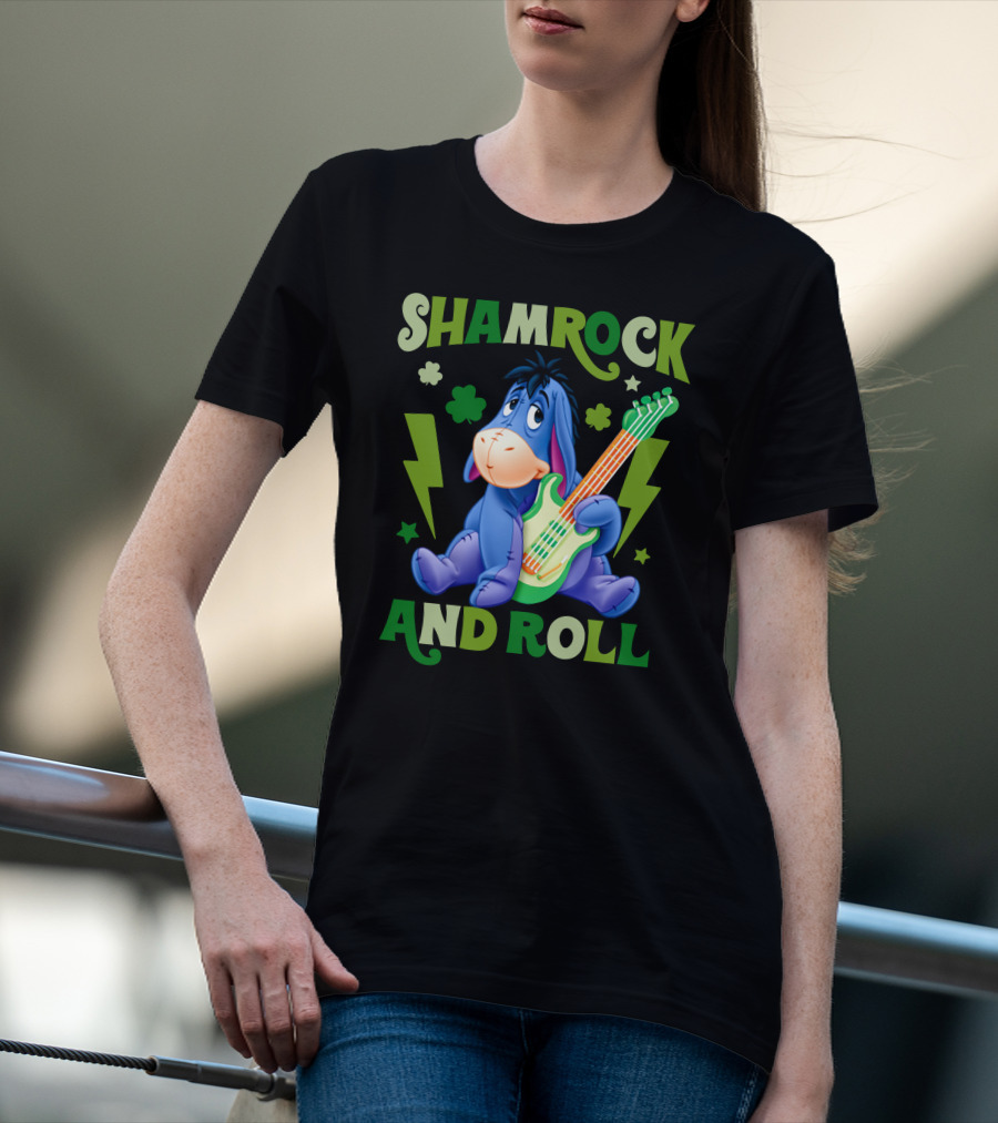 Eeyore Shamrock And Roll T-Shirt