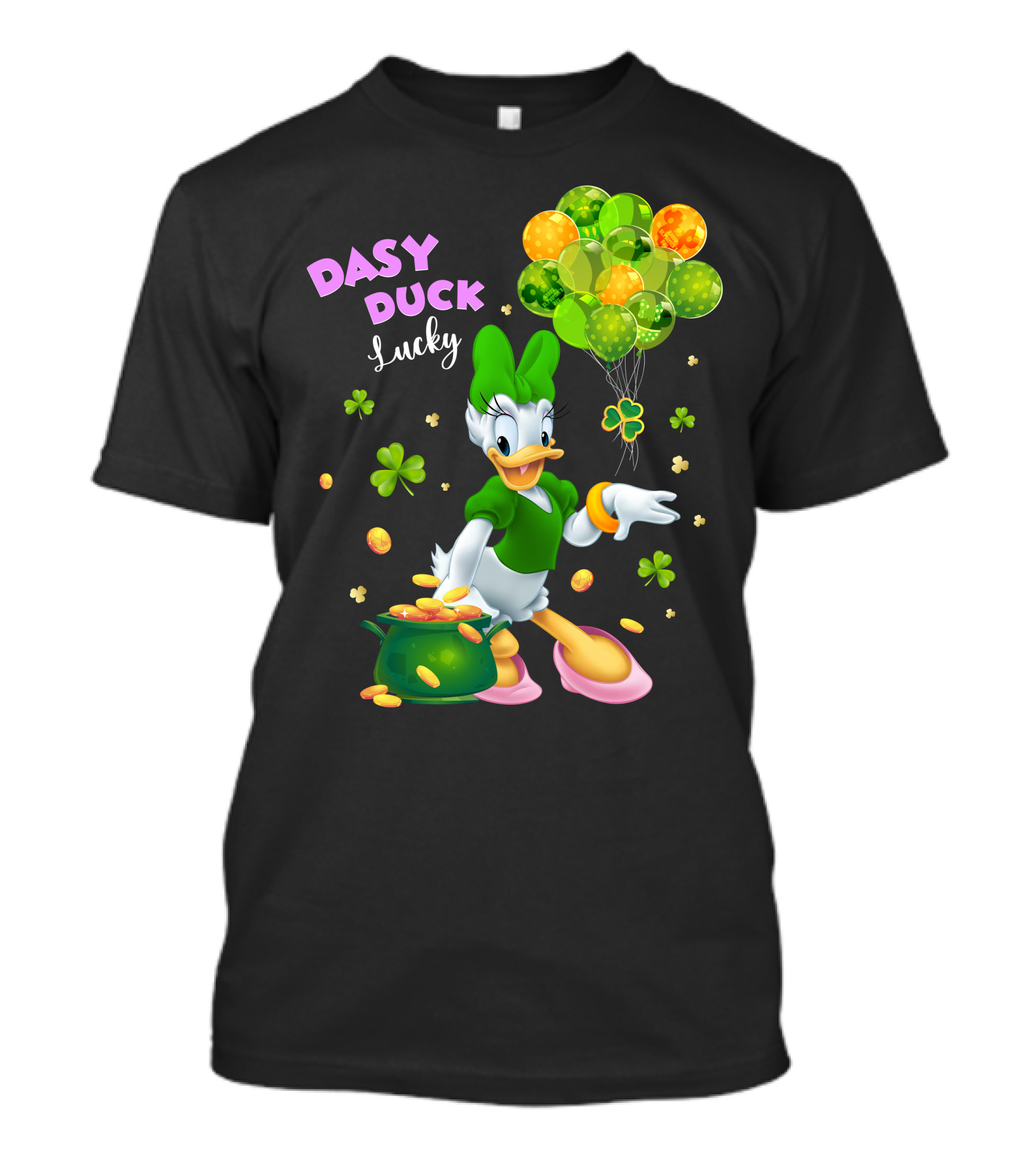 Daisy Duck Lucky St. Patrick's Day Balloons And Shamrocks T-Shirt