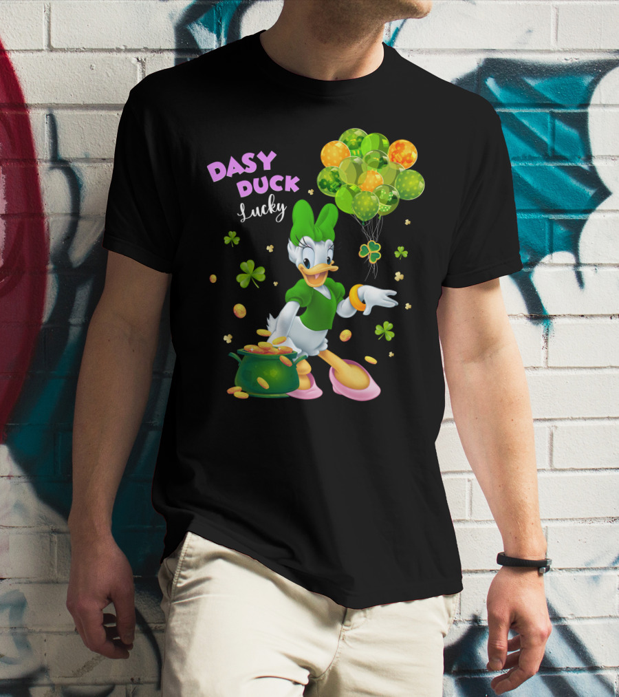 Daisy Duck Lucky St. Patrick's Day Balloons And Shamrocks T-Shirt