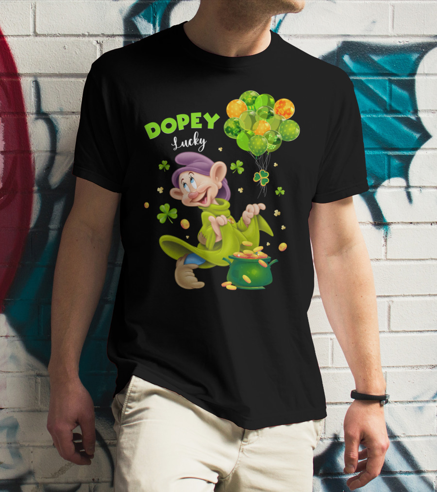 Dopey Lucky Balloons And Coins With Shamrock T-Shirt