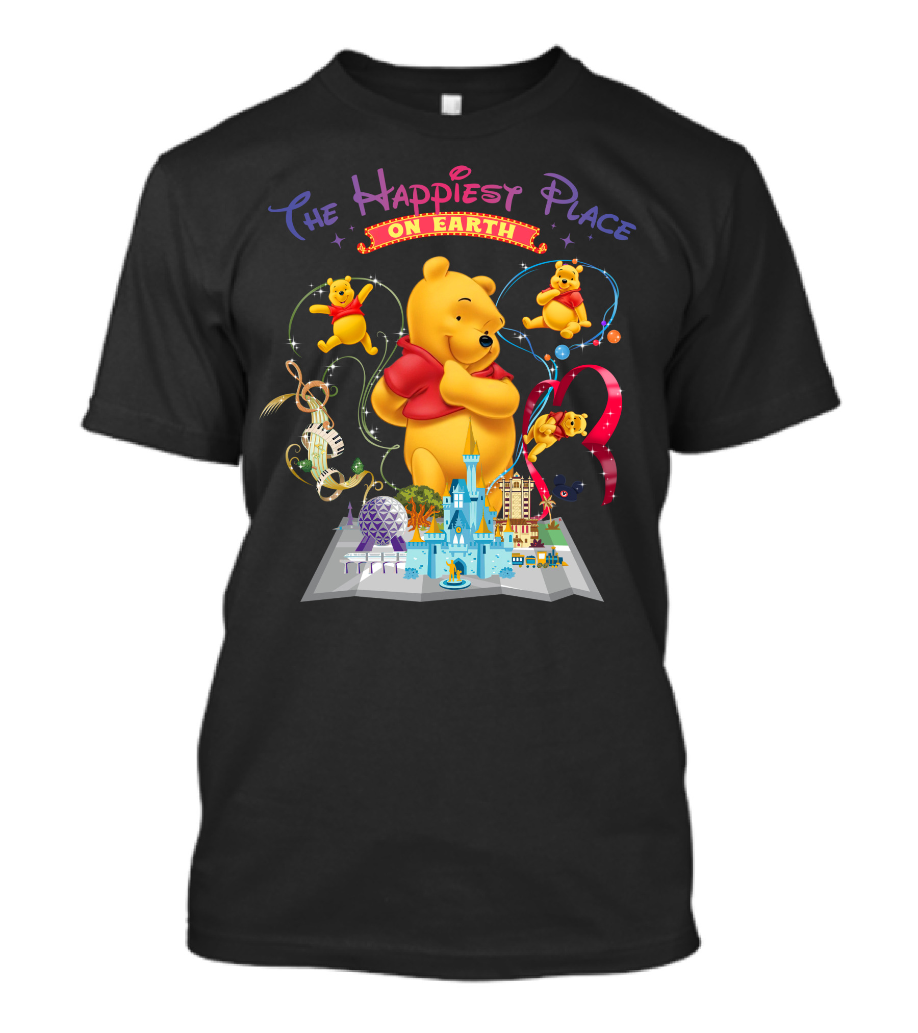The Happiest Place On Earth Winnie The Pooh Disney Theme Park Adventure T-Shirt