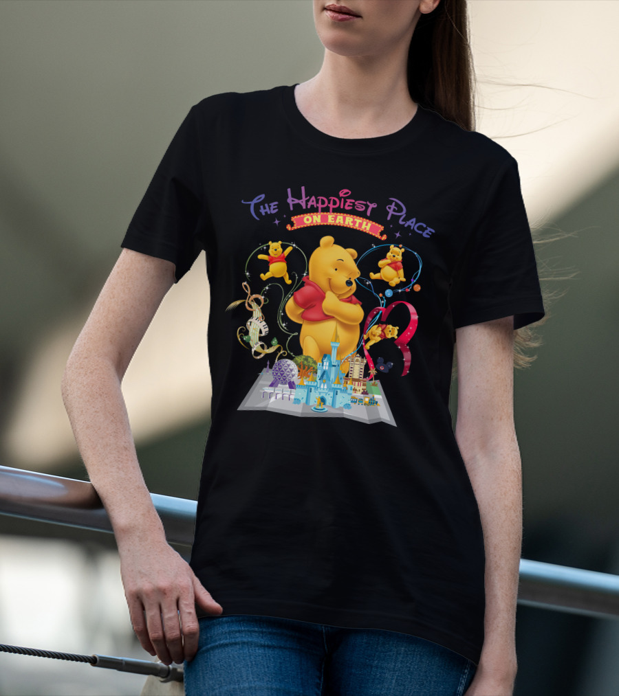 The Happiest Place On Earth Winnie The Pooh Disney Theme Park Adventure T-Shirt