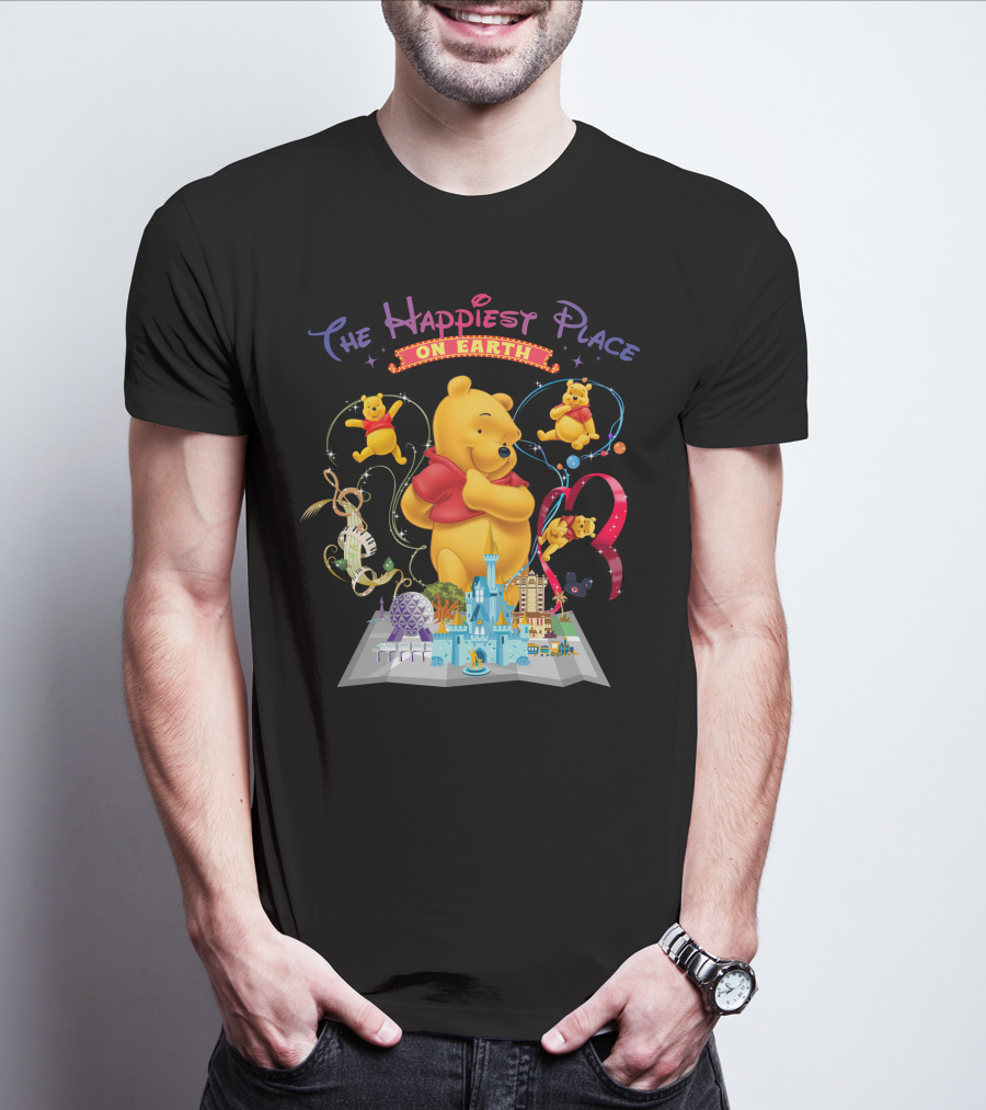 The Happiest Place On Earth Winnie The Pooh Disney Theme Park Adventure T-Shirt