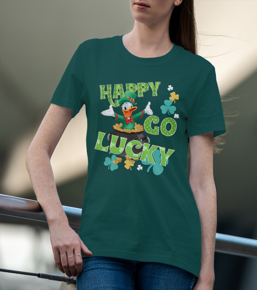 Happy Go Lucky Donald Duck St. Patrick's Day T-Shirt