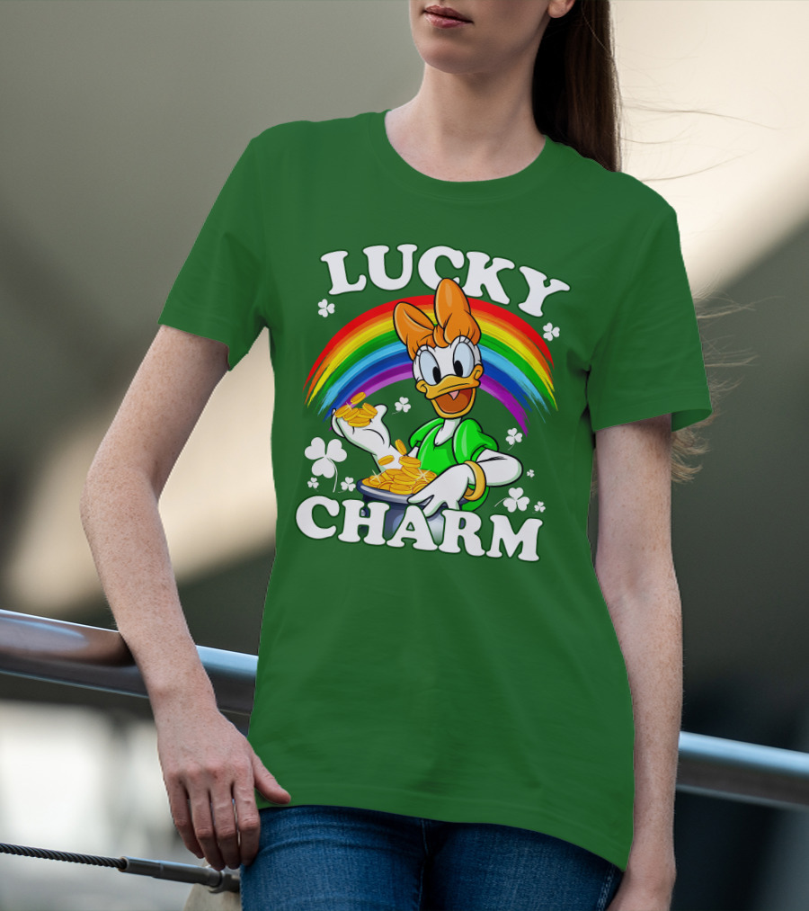 Lucky Charm Daisy Rainbow Gold Coins Shamrocks T-Shirt