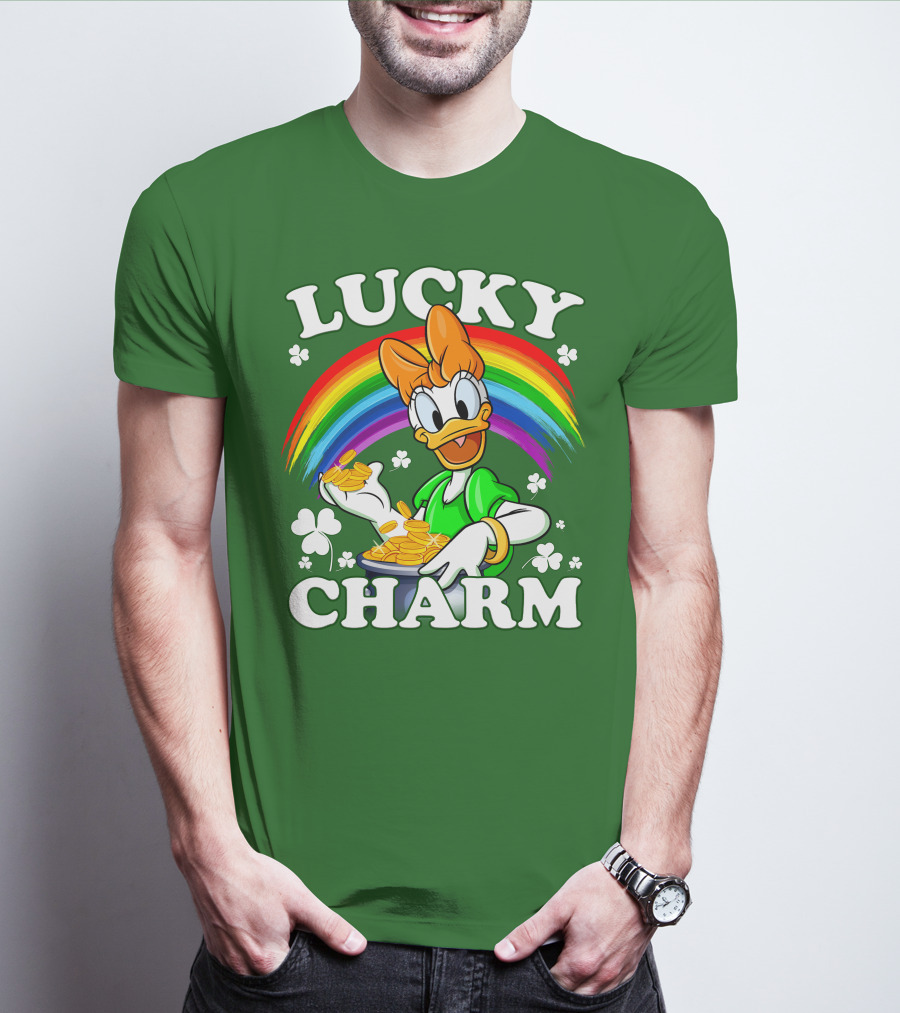 Lucky Charm Daisy Rainbow Gold Coins Shamrocks T-Shirt