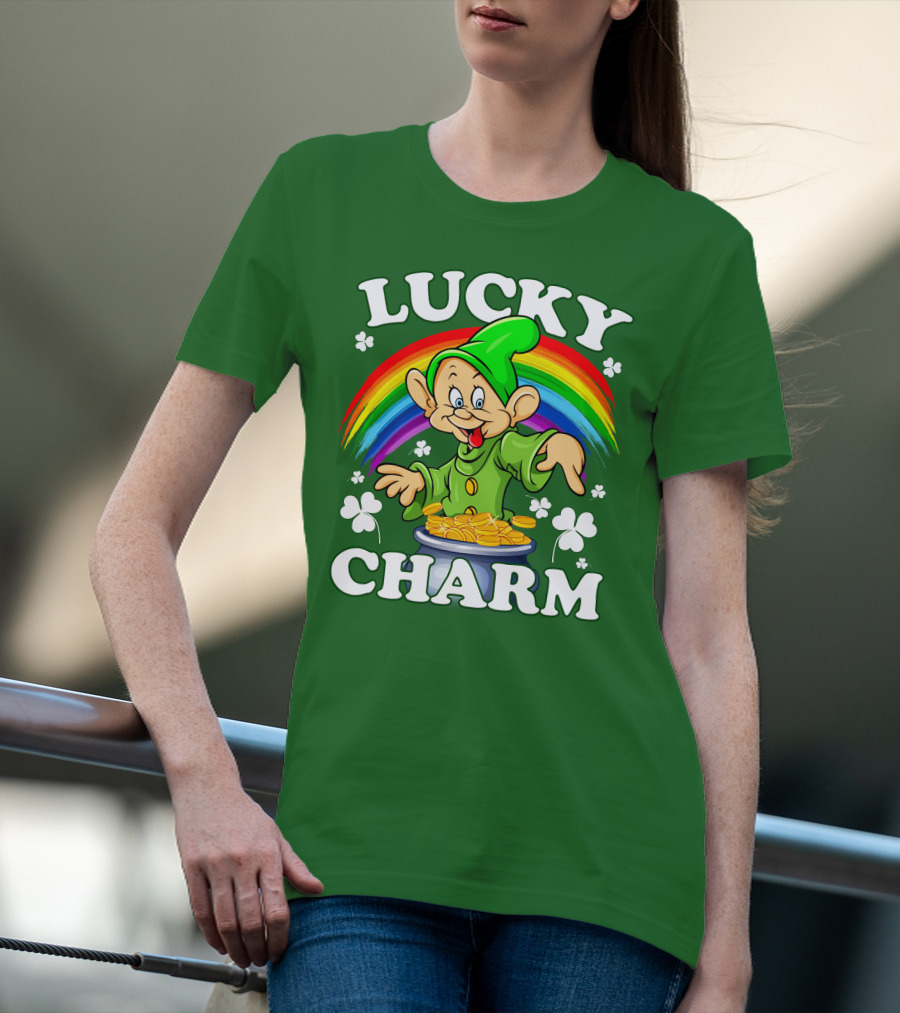 Lucky Charm Dopey Rainbow Gold Coins Shamrocks T-Shirt