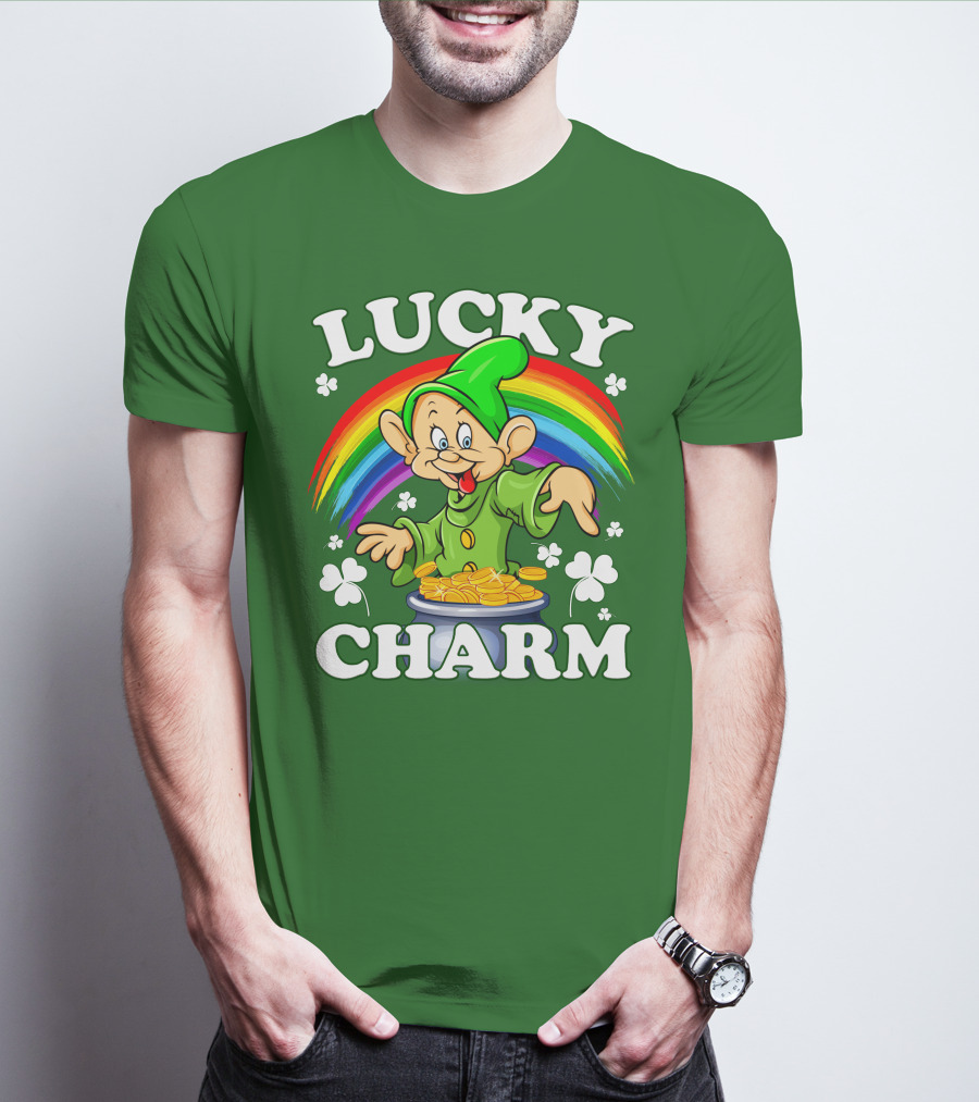 Lucky Charm Dopey Rainbow Gold Coins Shamrocks T-Shirt