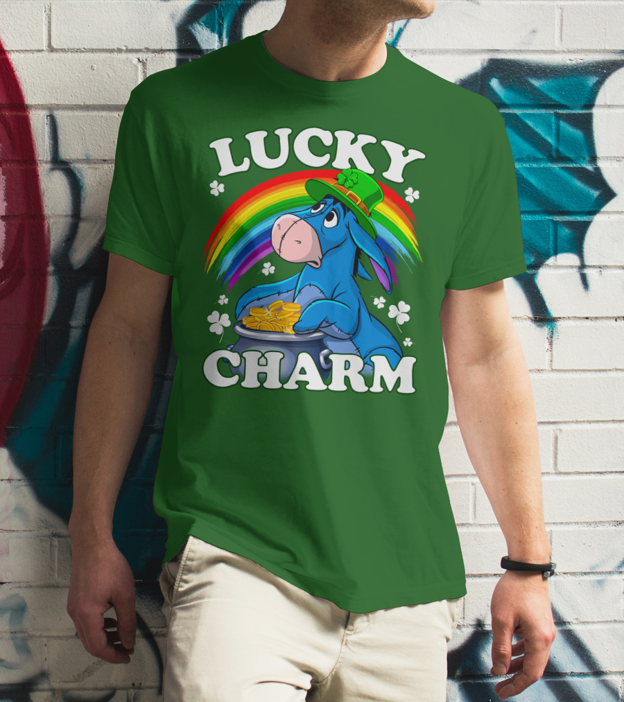 Lucky Charm Eeyore Rainbow St. Patrick's Day T-Shirt