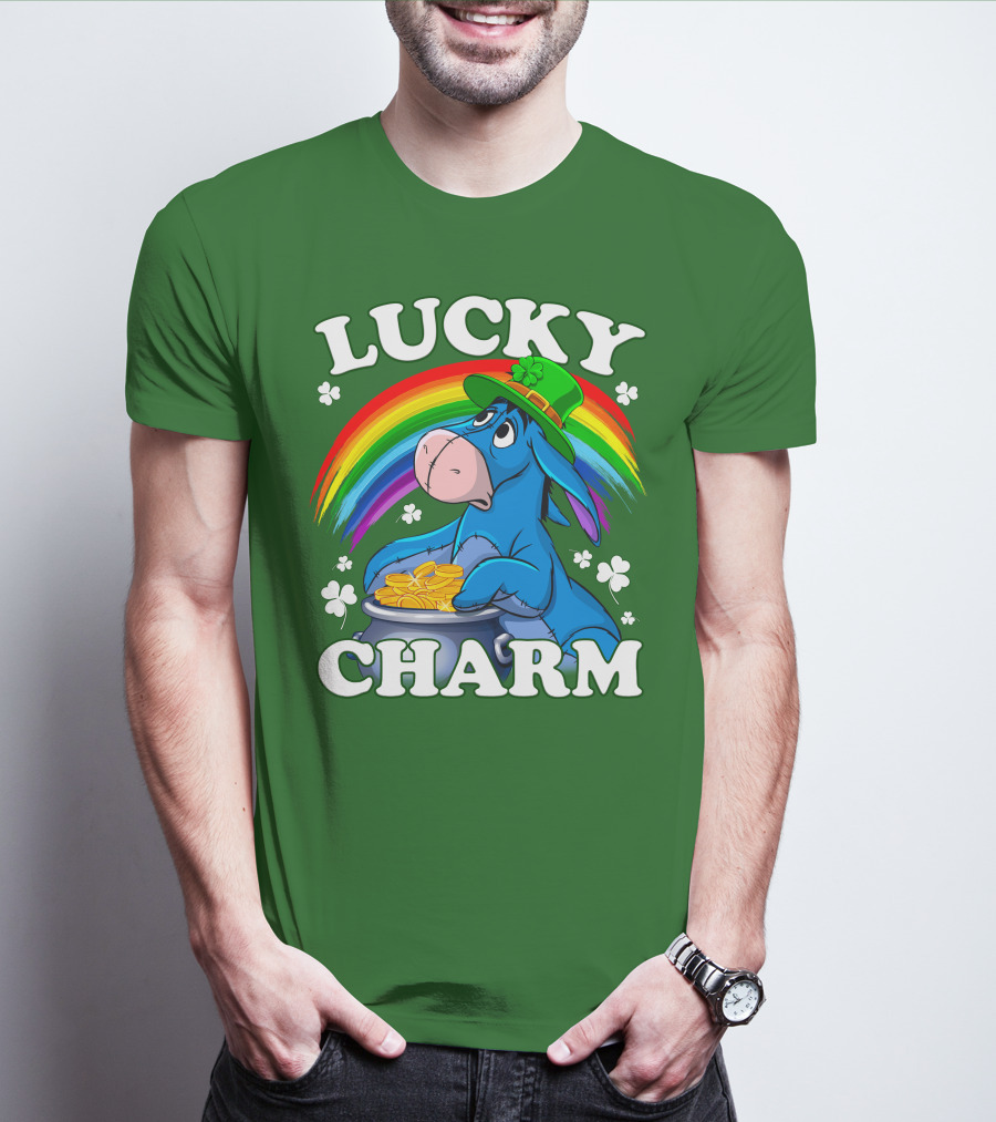 Lucky Charm Eeyore Rainbow St. Patrick's Day T-Shirt
