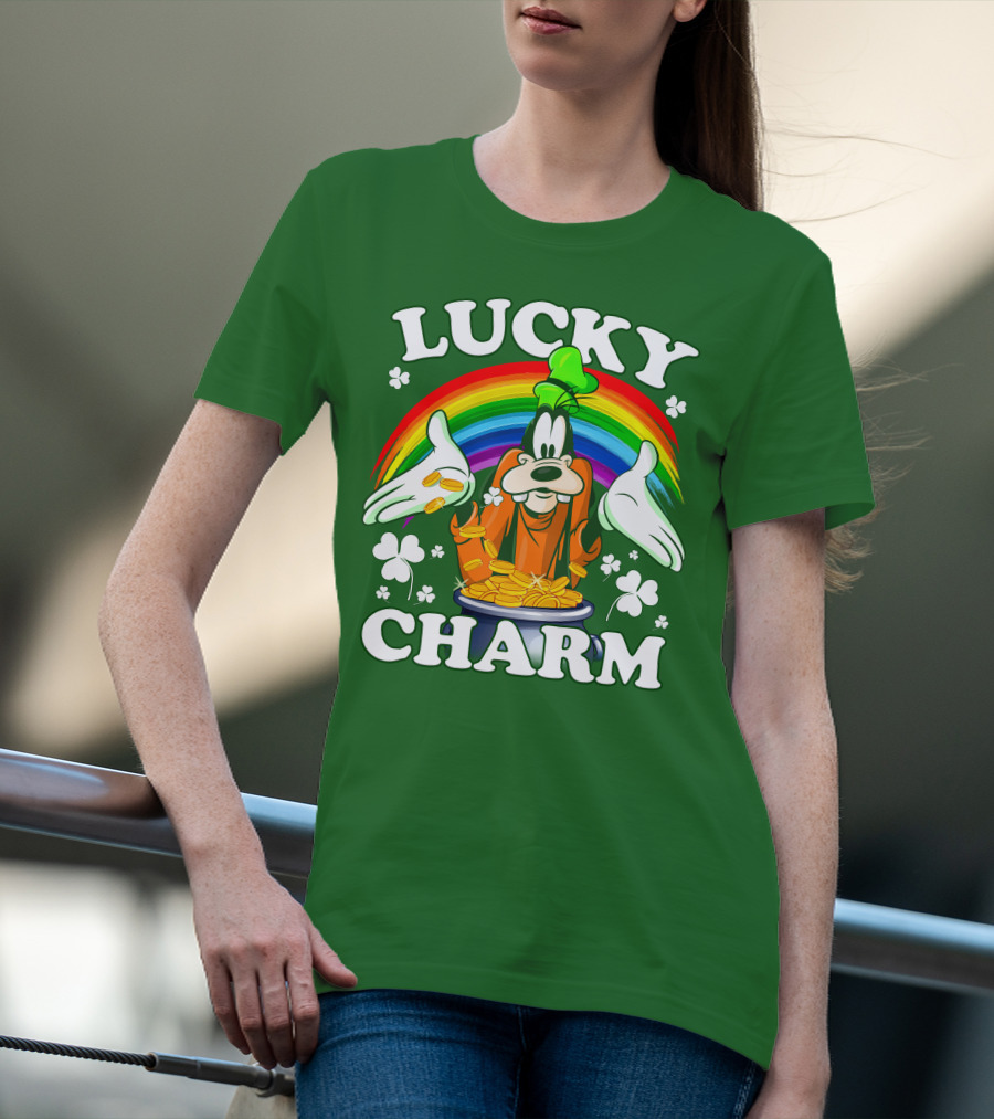 Lucky Charm Goofy Rainbow Gold Coins Shamrocks T-Shirt