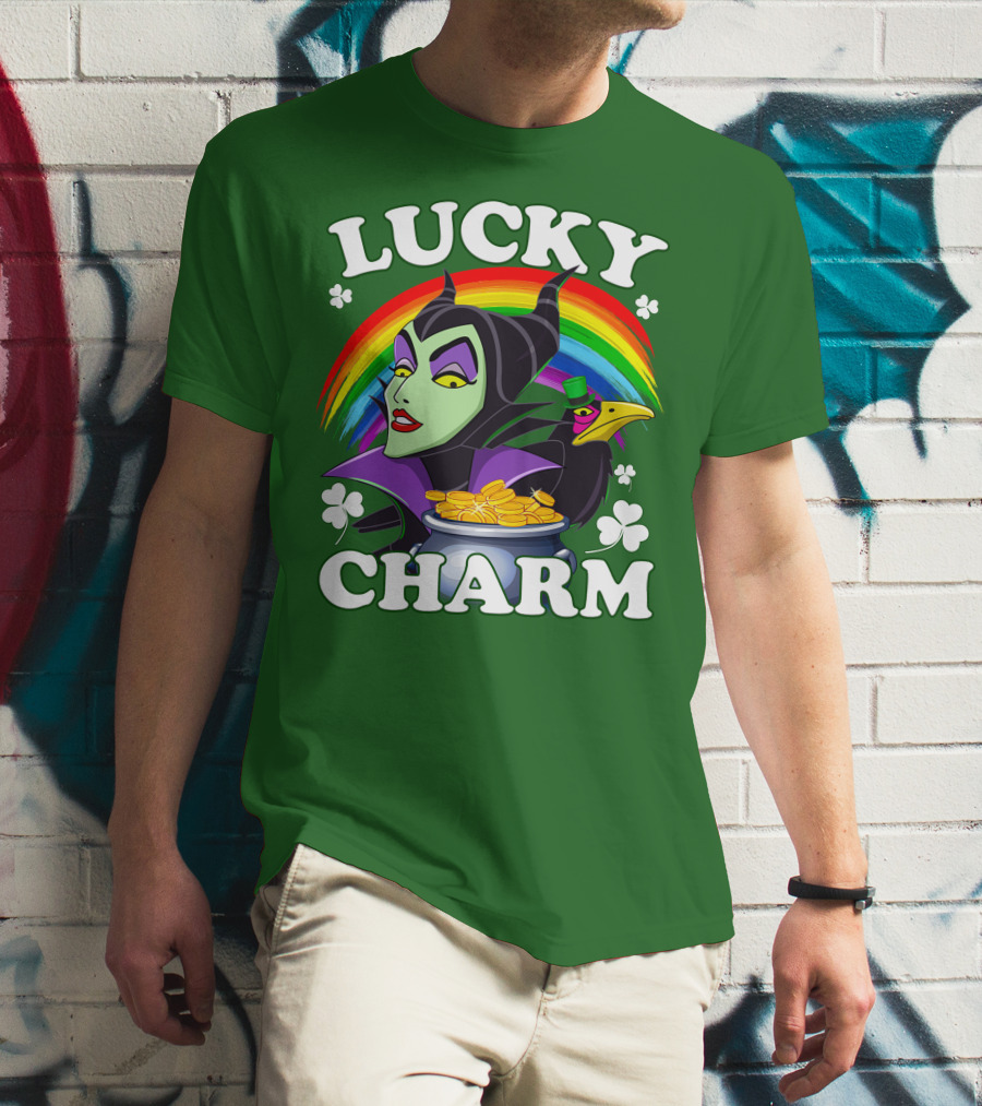 Lucky Charm Maleficent Rainbow Pot Of Gold T-Shirt