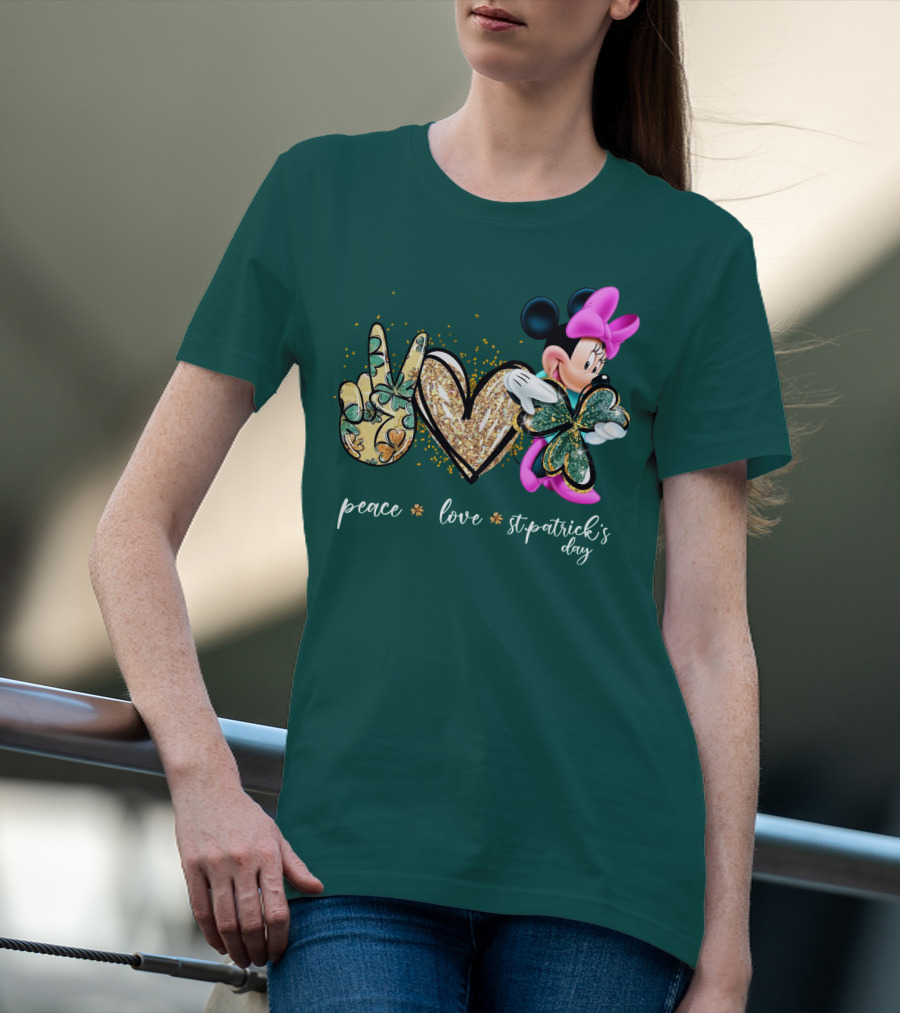 Peace Love St. Patrick's Day Minnie T-Shirt