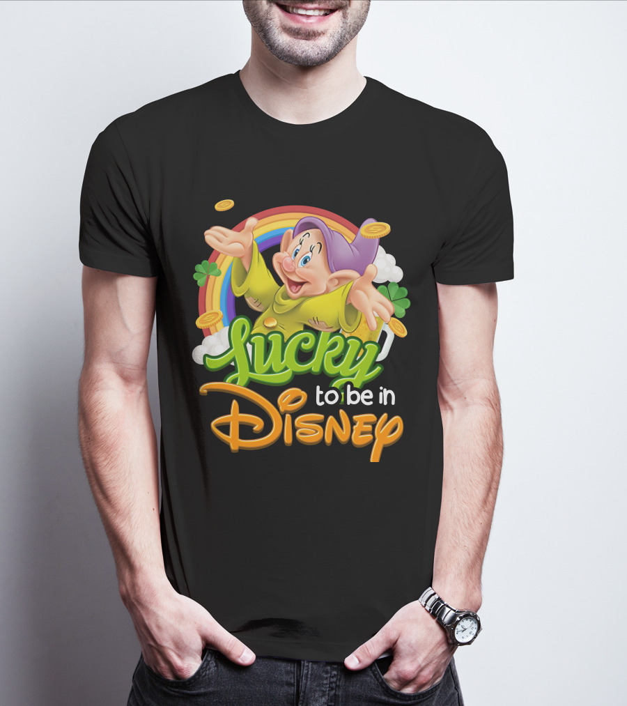 Lucky To Be In Disney Dopey Rainbow T-Shirt