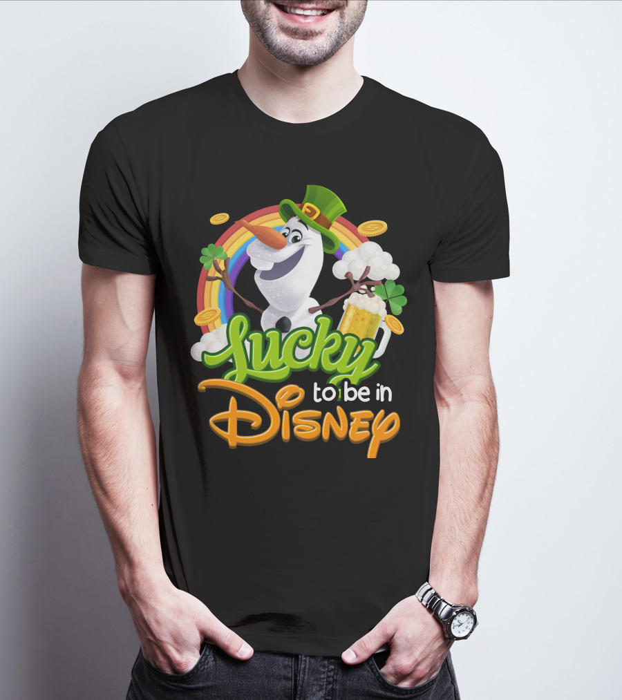 Lucky To Be In Disney Olaf St. Patrick's Day Rainbow Celebration T-Shirt