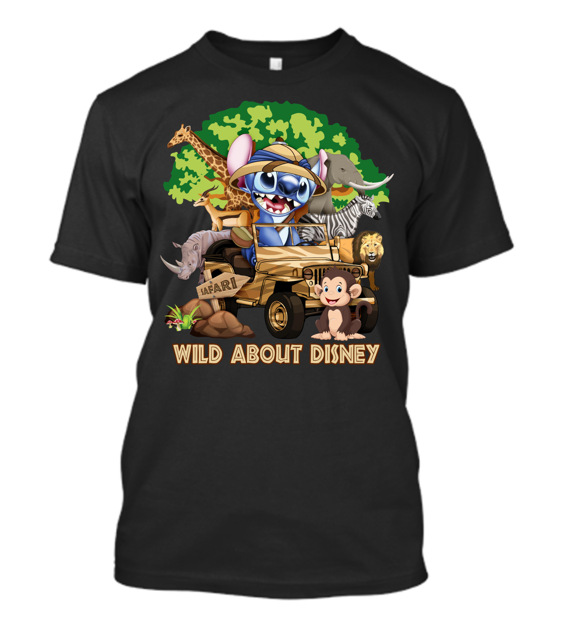 Wild About Disney Safari Stitch With Animals T-Shirt