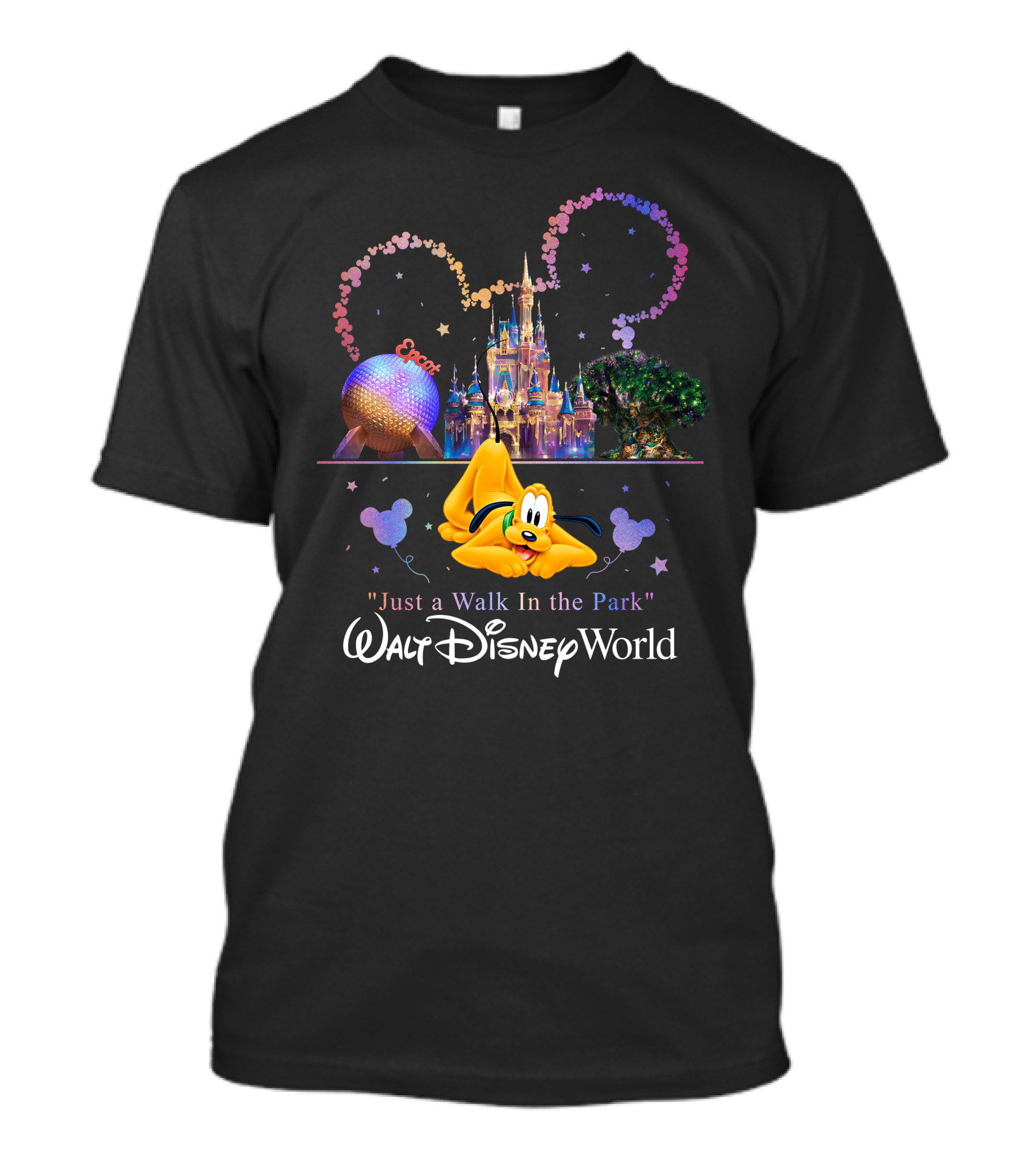 Walt Disney World Just A Walk In The Park Pluto Magic Kingdom Epcot T-Shirt