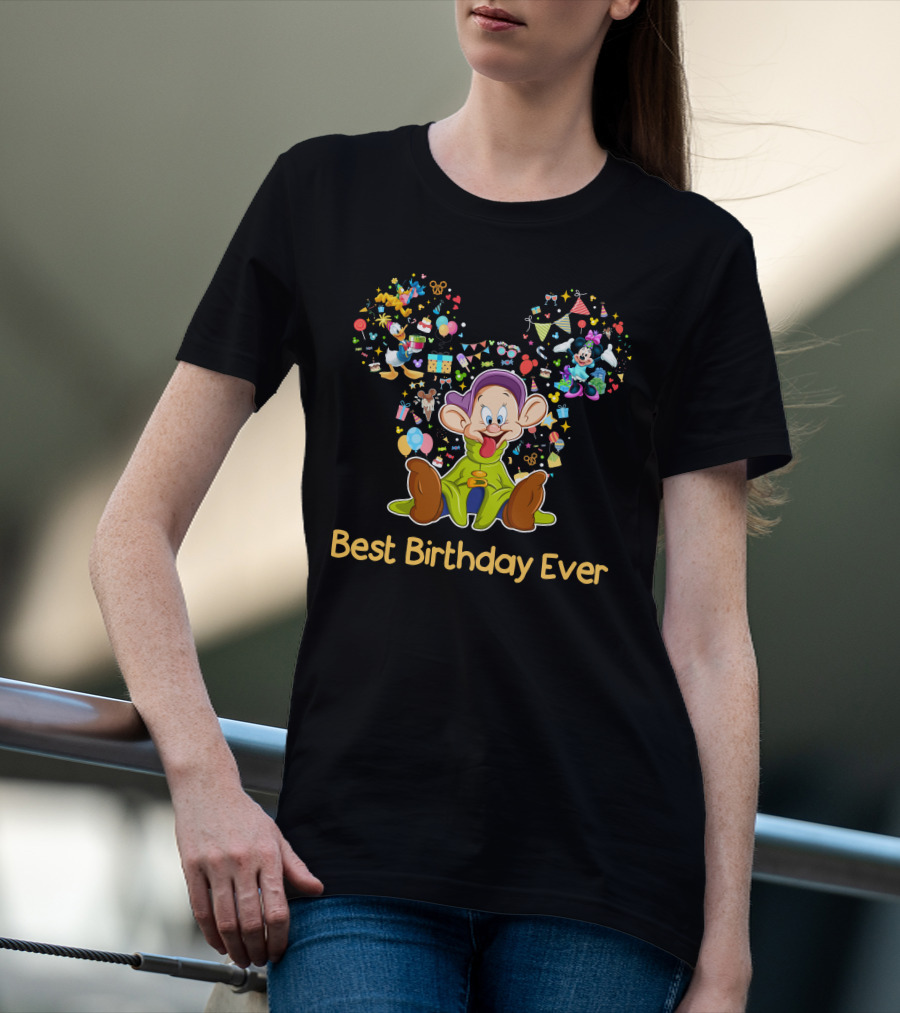 Best Birthday Ever Dopey Mickey Ears Disney Magic T-Shirt