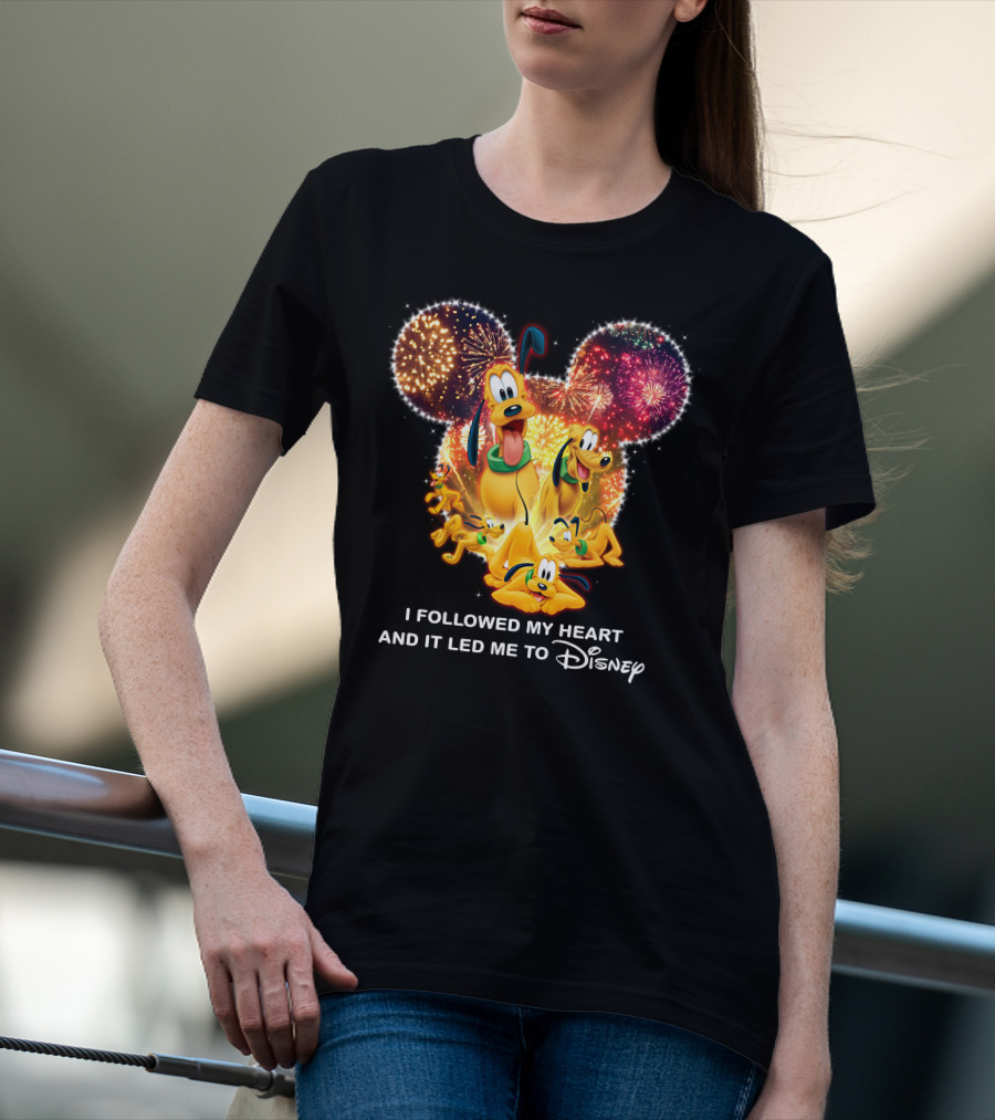 Pluto Fireworks Disney Magic I Followed My Heart T-Shirt